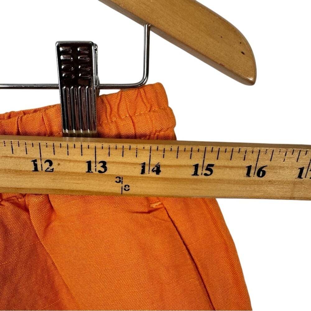 YEST Orange Linen Pants Women’s Size 6 Wide Leg Beachy Vacation Vibes Boho Chic - Picture 11 of 15
